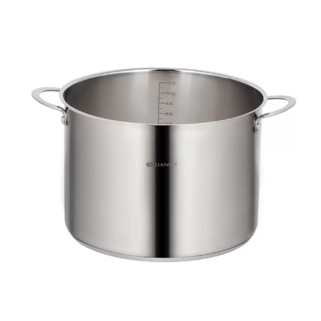 Кастрюля Daniks GS-01338-28HCA -12L Профессионал, нержавеющая сталь, индукция, 12 л