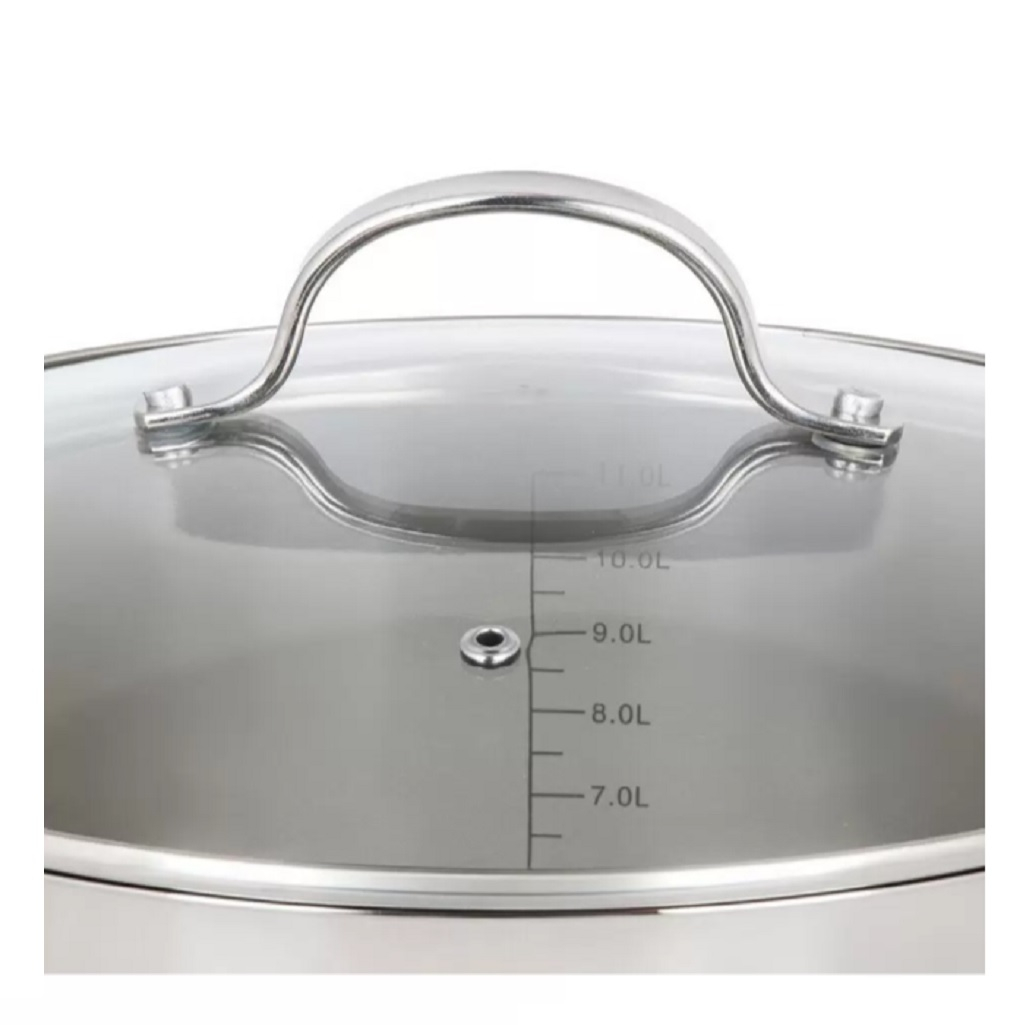 Кастрюля Daniks GS-01338-28HCA -12L Профессионал, нержавеющая сталь, индукция, 12 л