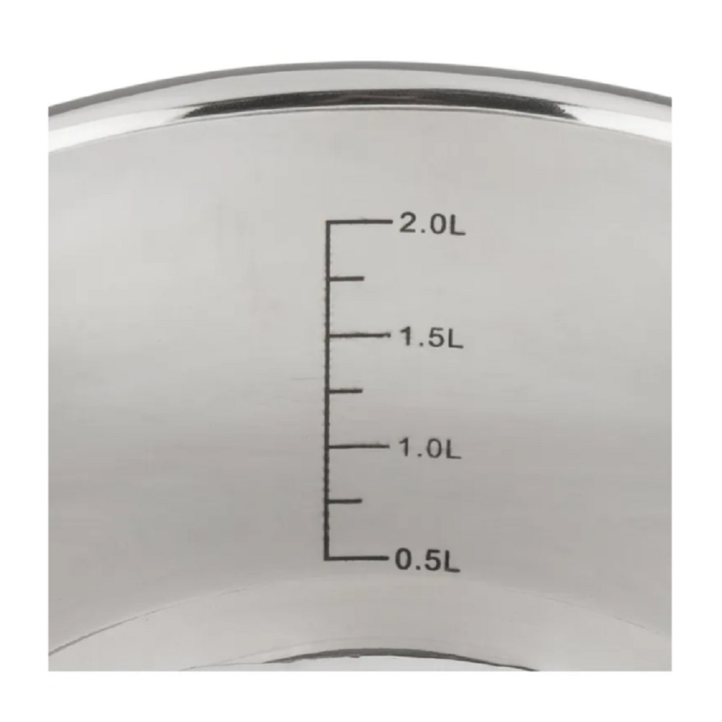 Кастрюля Daniks GS-01363-20CA Нолан, нержавеющая сталь, крышка стекло, индукция, 2.6 л