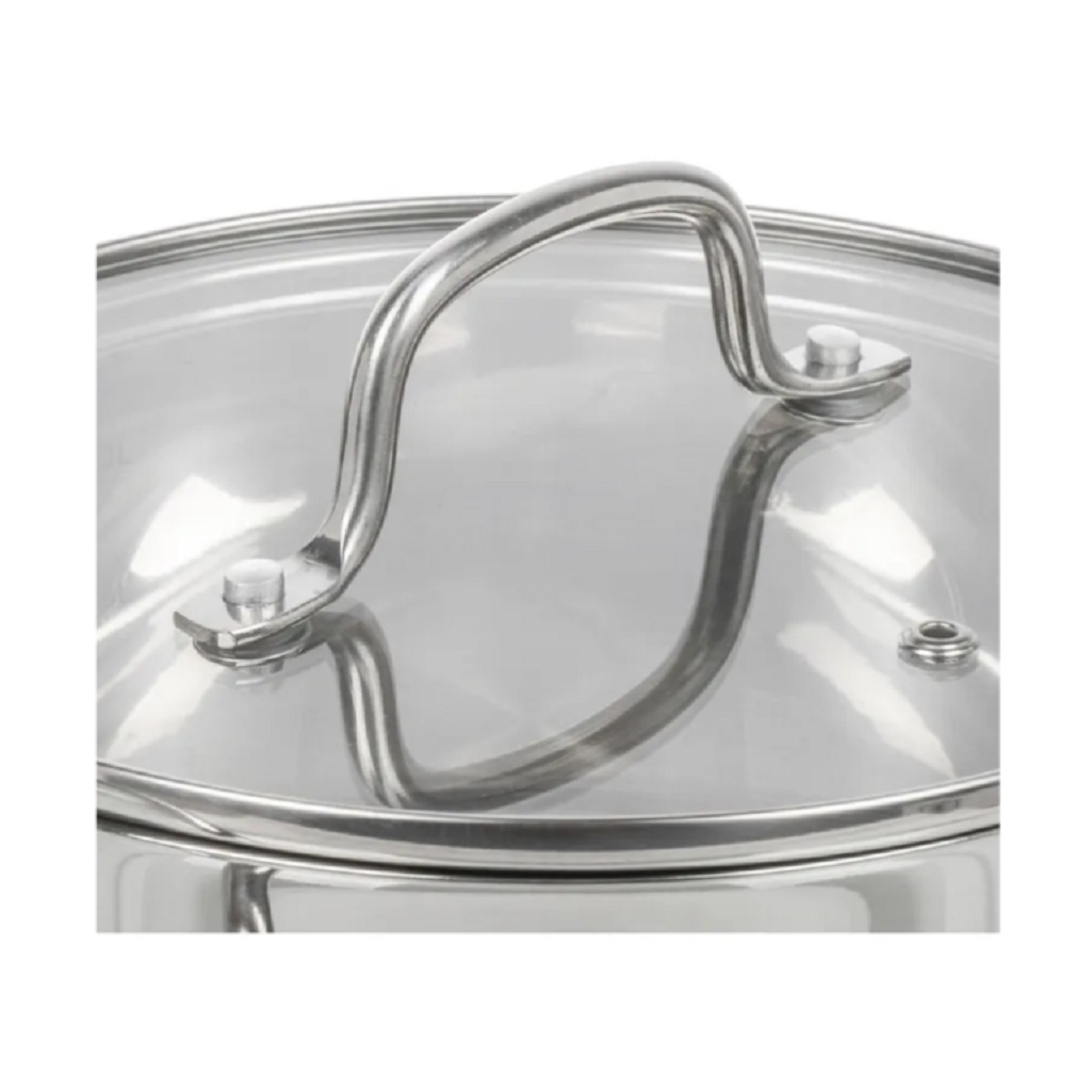 Кастрюля Daniks GS-01363-20CA Нолан, нержавеющая сталь, крышка стекло, индукция, 2.6 л