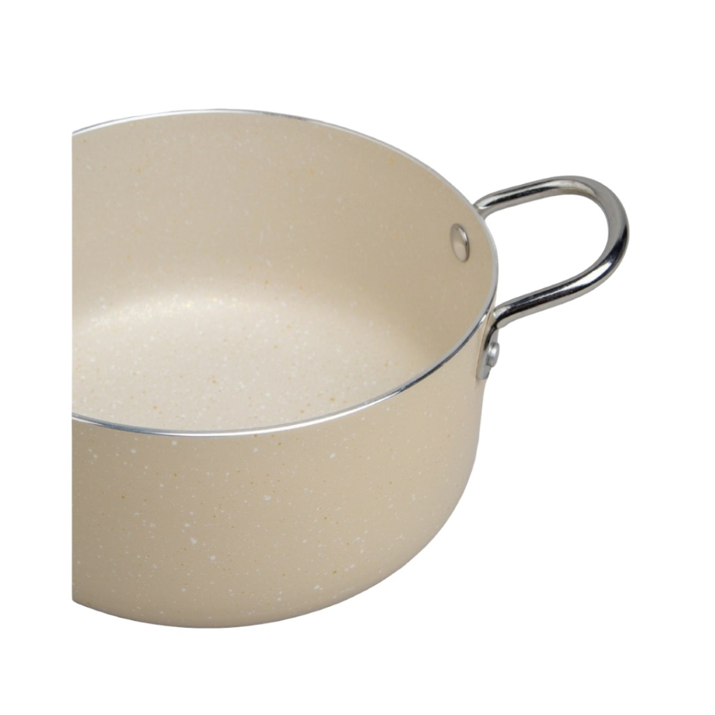 Кастрюля Agness 906-261, 1350 мл, антипригарное покрытие, стеклянная крышка, 80х160 мм, цвет бежевый