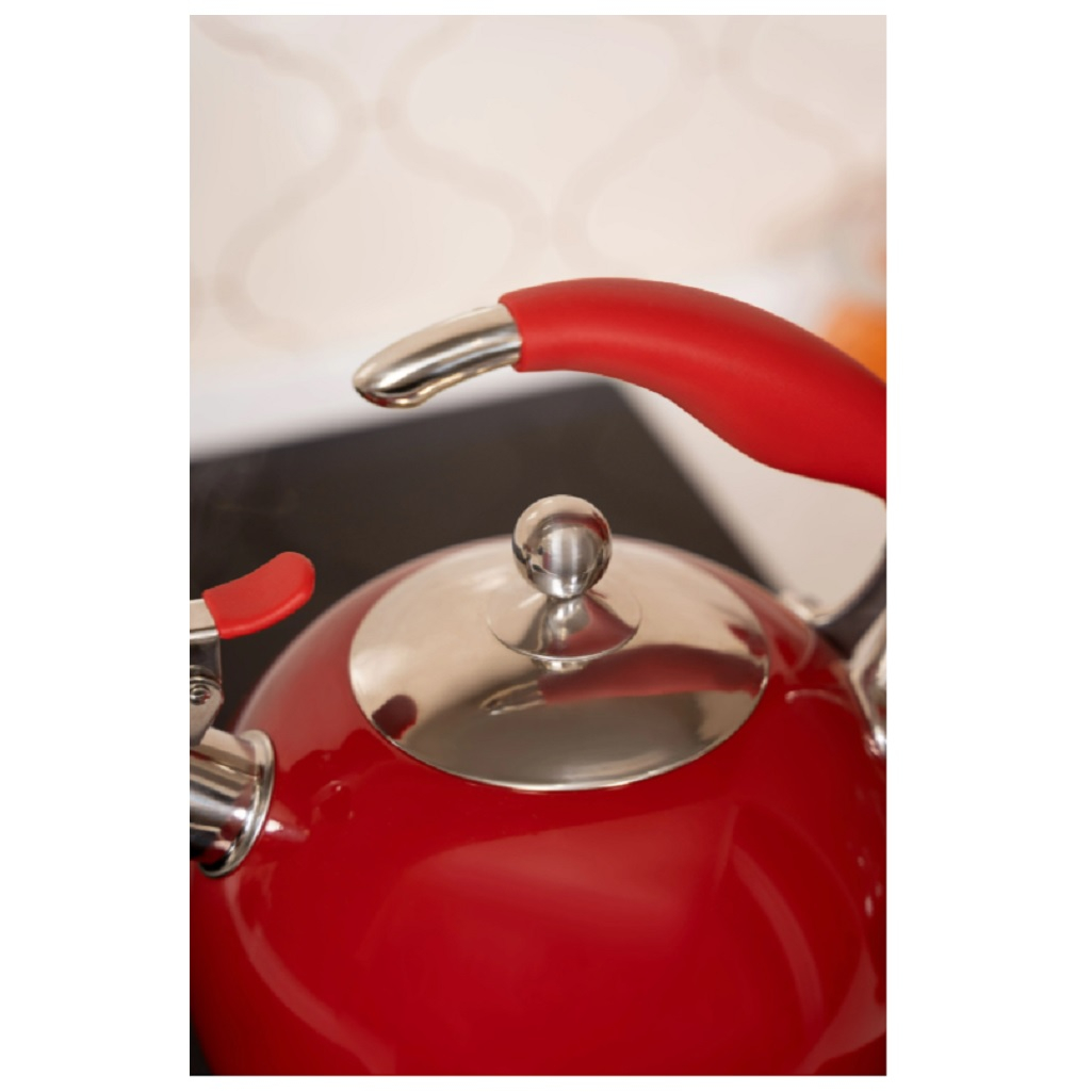 Чайник со свистком Kukmara Red, UD-445816, нержавеющая сталь, 3 л