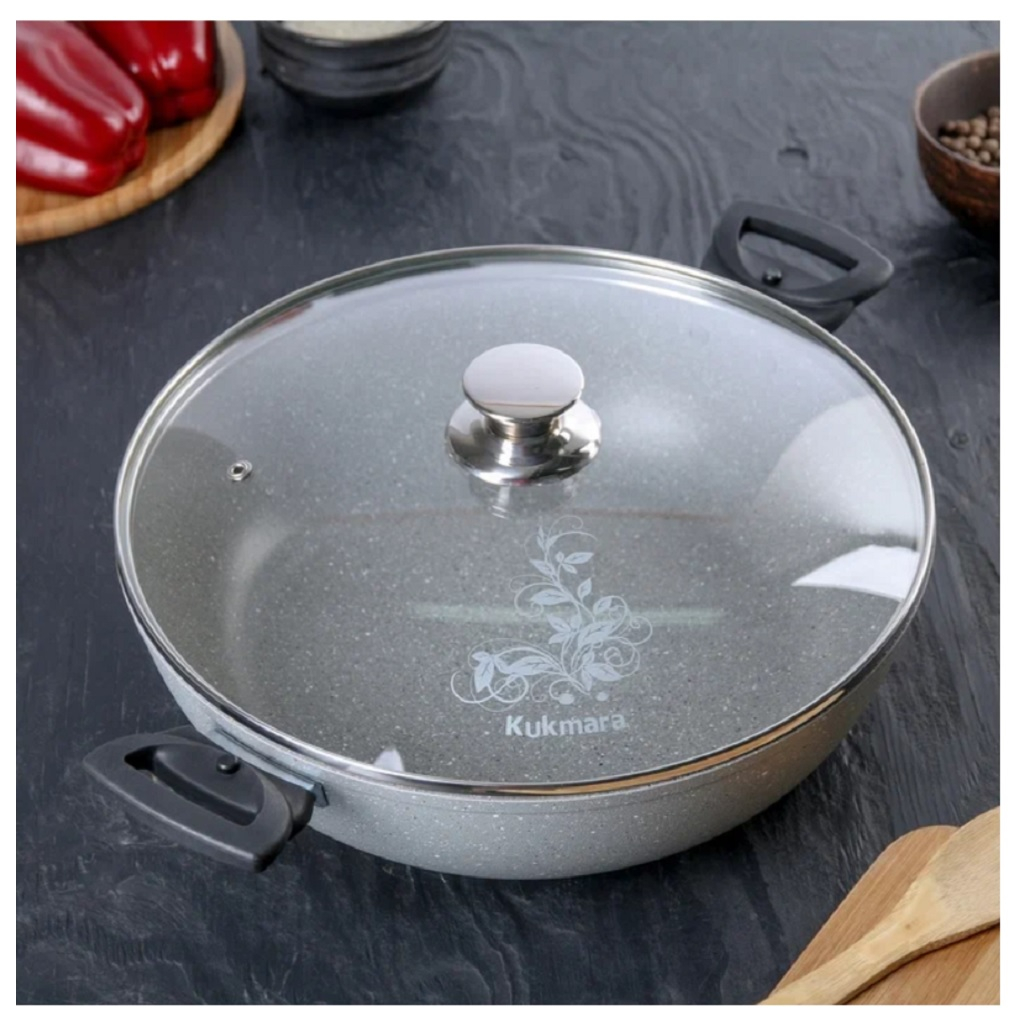 Сотейник Kukmara смс308а, с крышкой, с антипригарным покрытием, 30 см