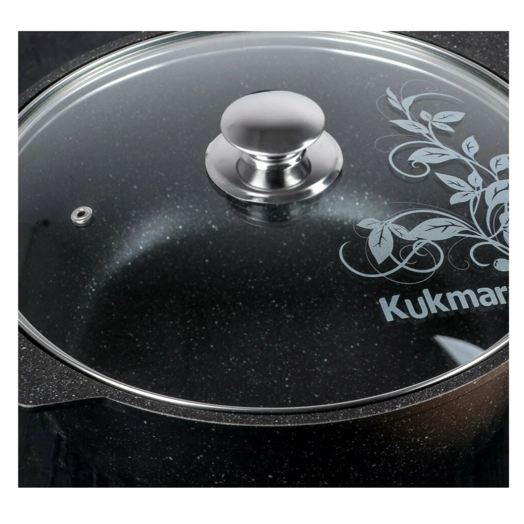 Кастрюля-жаровня Kukmara ЖМТ42а, с крышкой, мраморная, 4 л