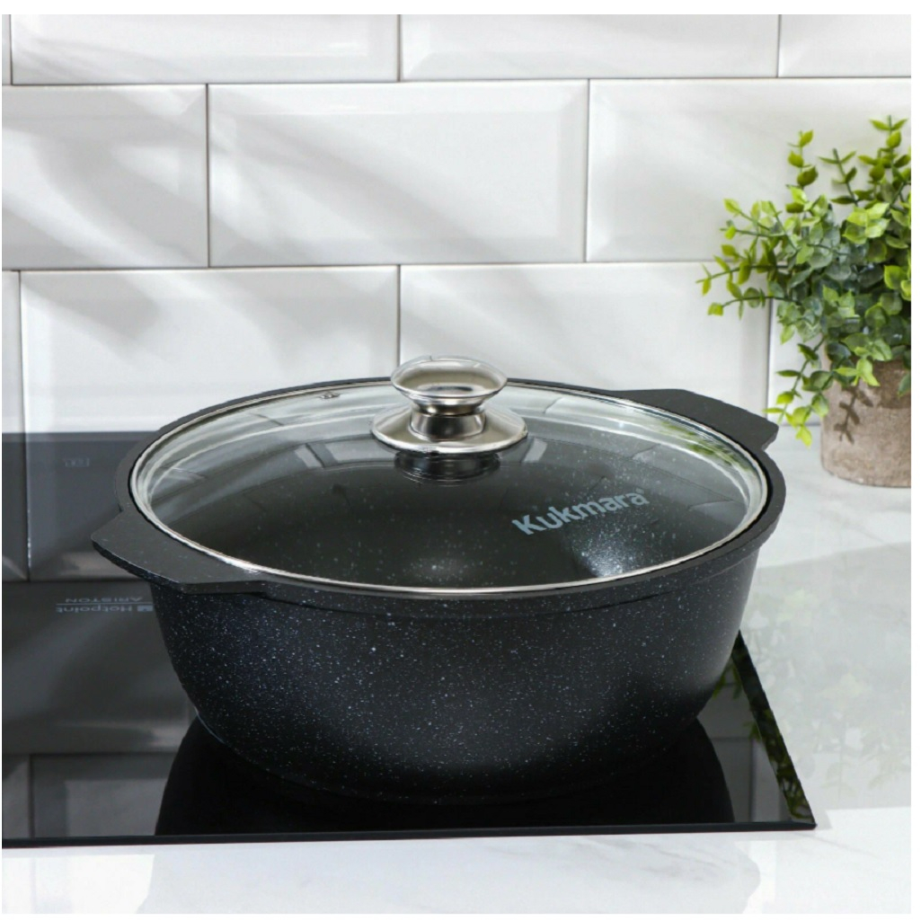 Кастрюля-жаровня Kukmara ЖМТ42а, с крышкой, мраморная, 4 л