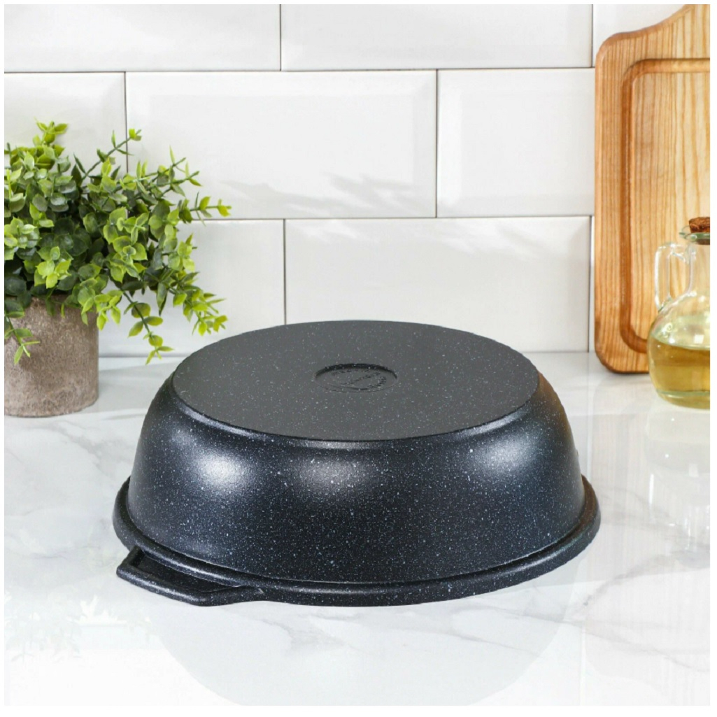 Кастрюля-жаровня Kukmara ЖМТ32а, с крышкой, мраморная, 3 л