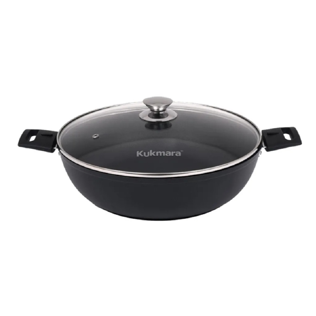 Сотейник Kukmara с308а, с крышкой, с антипригарным покрытием, 30 см