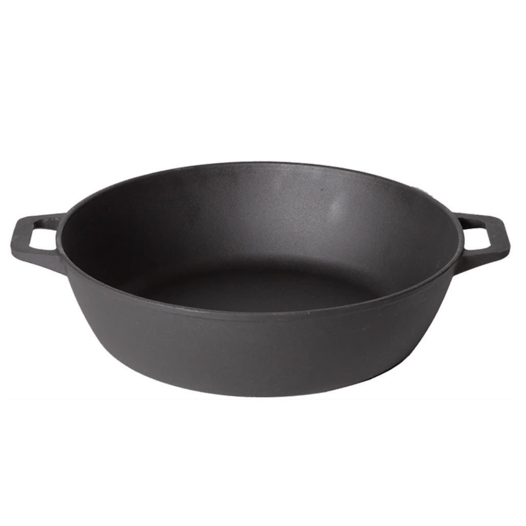 Жаровня чугунная Boniron BС500/120-2, термообработанная, с ручками, 120х500 мм