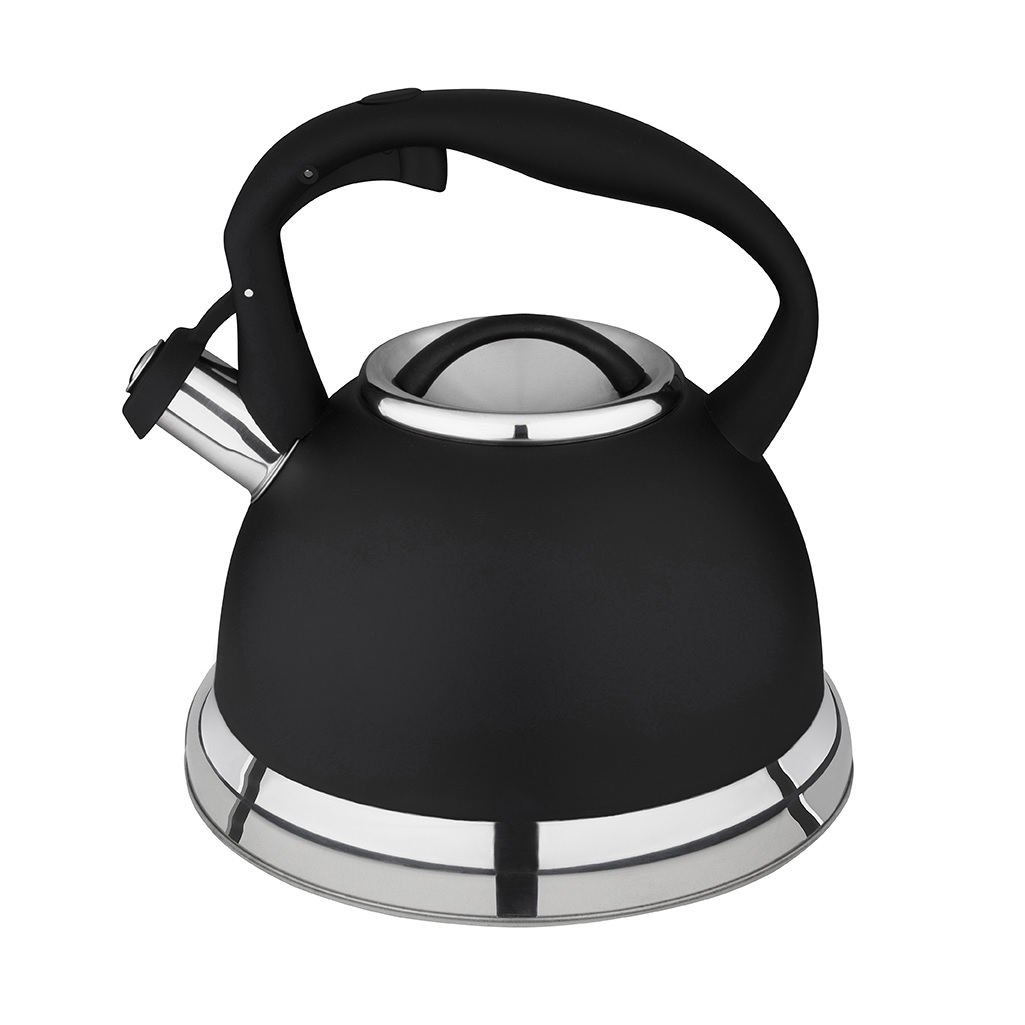 Чайник Mallony Classico Style, нержавеющая сталь, черный матовый, ручка с soft-touch, индукция, 3.5 л