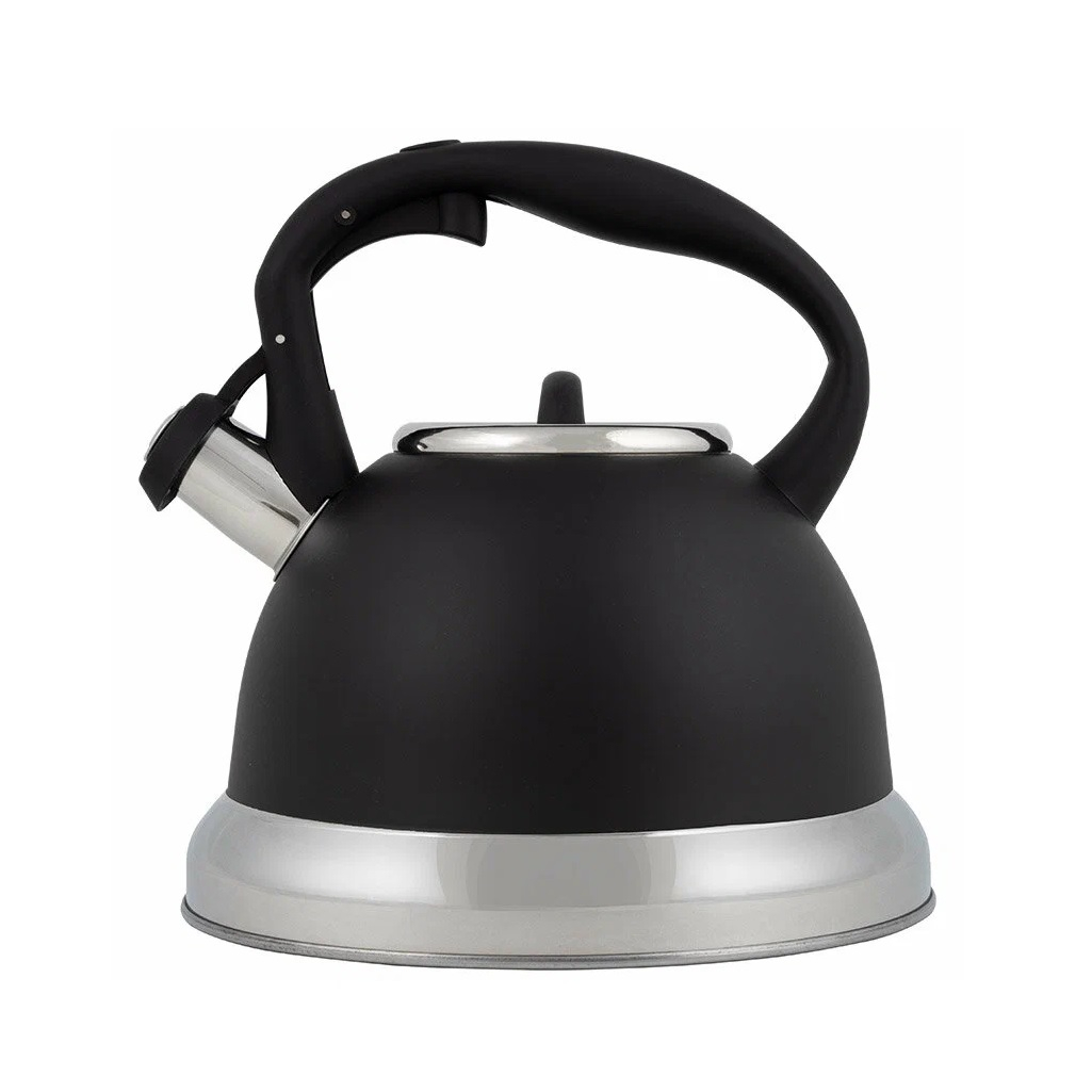 Чайник Mallony Classico Style, нержавеющая сталь, черный матовый, ручка с soft-touch, индукция, 3.5 л