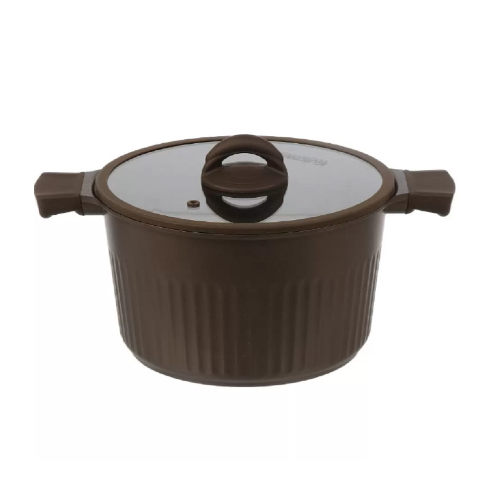 Кастрюля Kukmara Stella ксм52а, антипригарное покрытие, мокко, объем 5.2 л