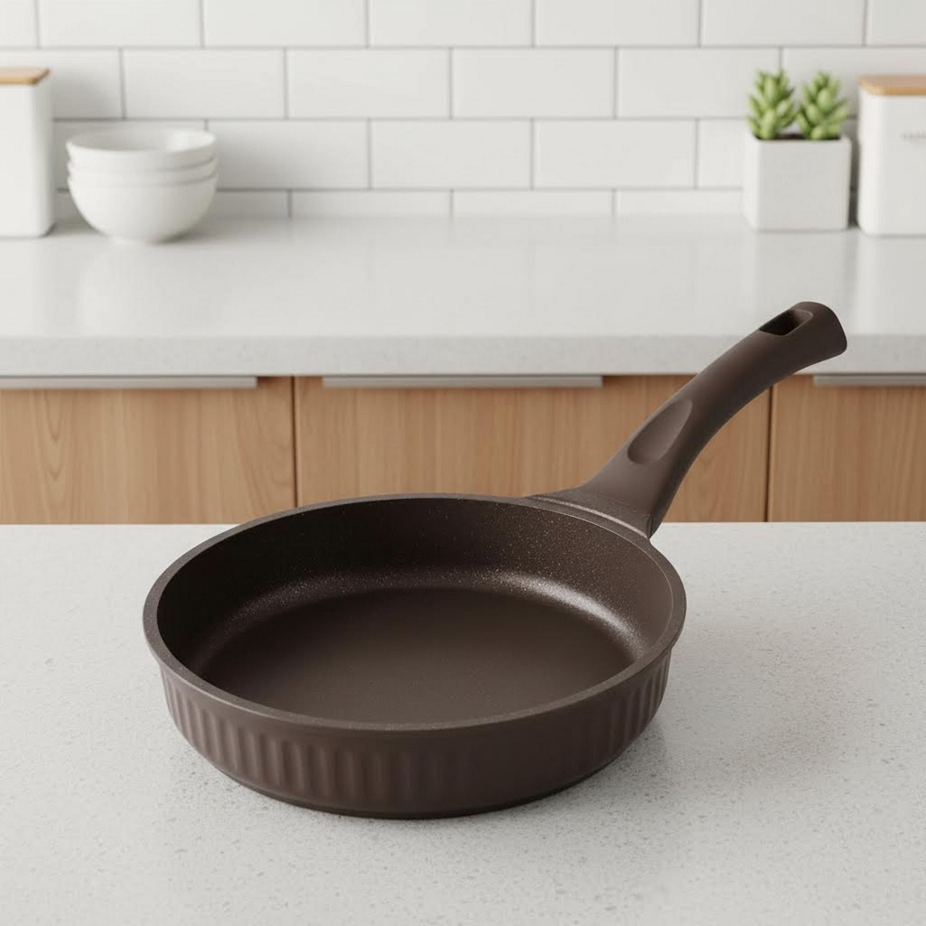 Сковорода Kukmara Stella ссм220а, 220 мм, антипригарное покрытие, мокко, без крышки