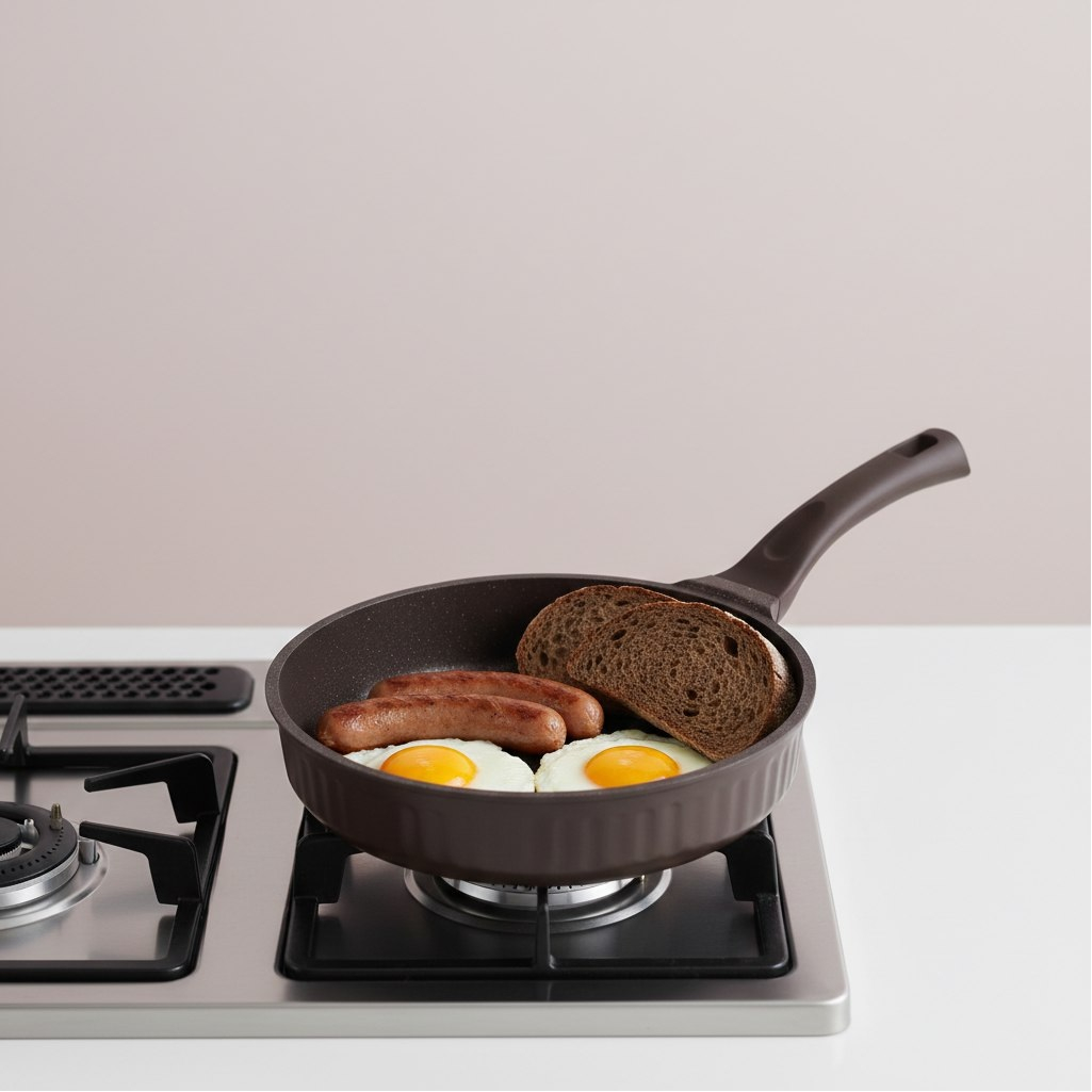 Сковорода Kukmara Stella, 280 мм, антипригарное покрытие, мокко, без крышки