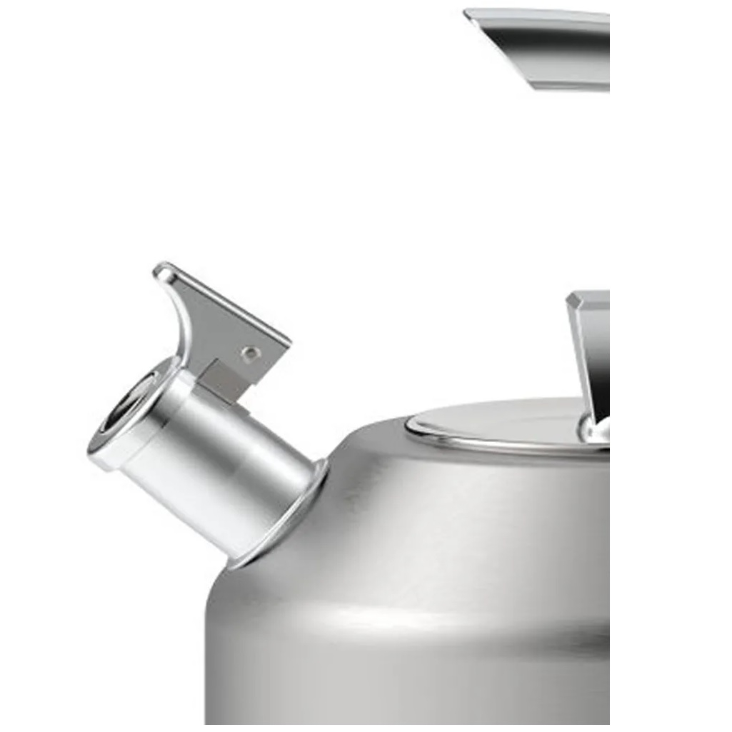 Чайник матовый Rashel R-7830, нержавеющая сталь, серебро, со свистком, индукция, 3 л