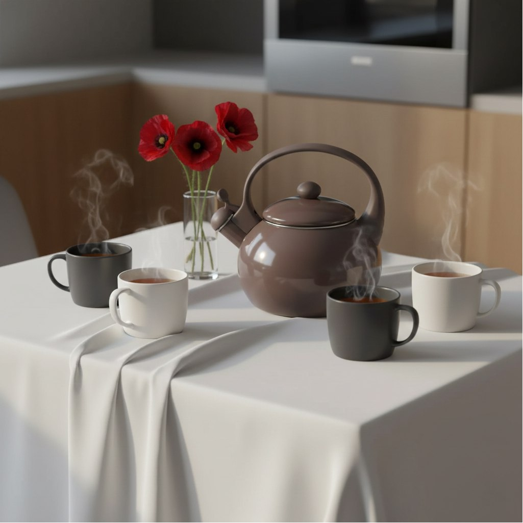 Чайник эмалированный Daniks Mokko со свистком, индукция, 2.2 л