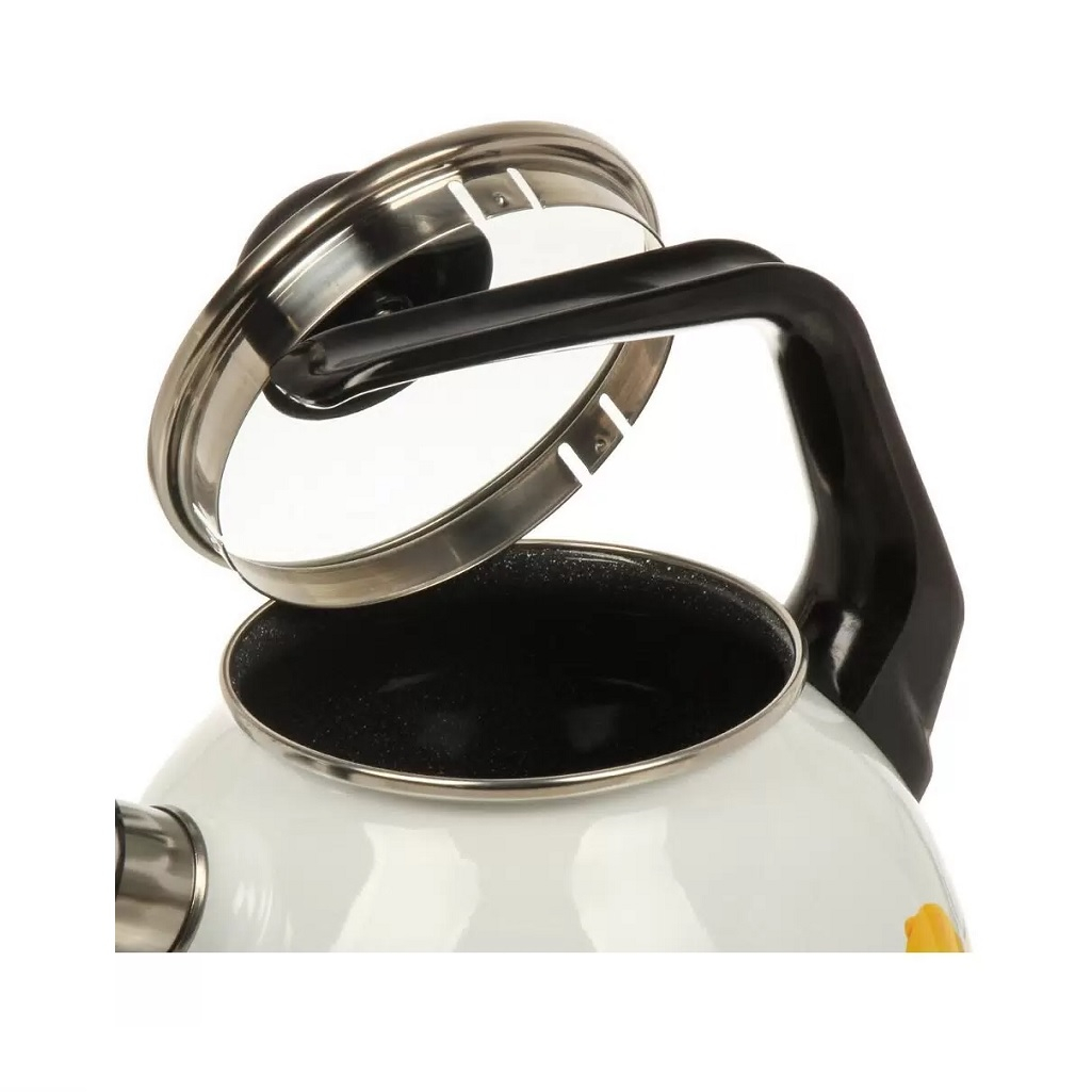 Чайник эмалированный Appetite Citron 4с209я, белый, со свистком, индукция, 3 л