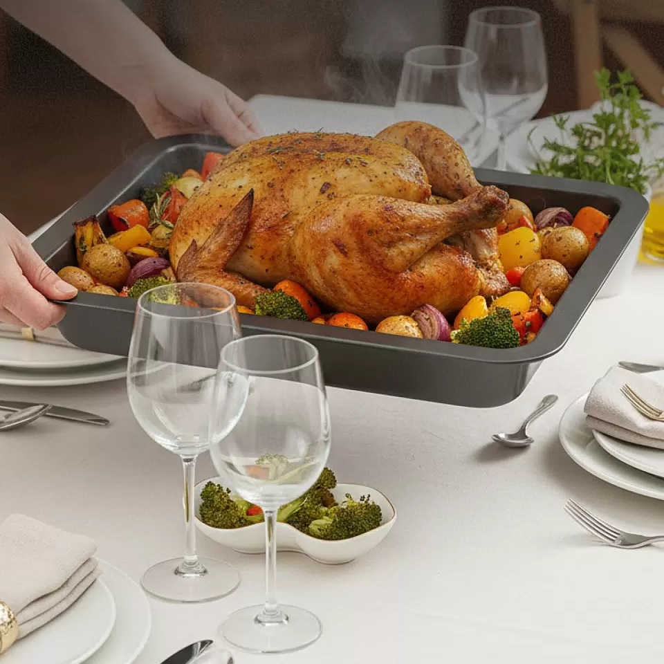 Набор форм для запекания Daniks 501561, сталь, антипригарное покрытие, в комплекте 3 формы, цвет серый