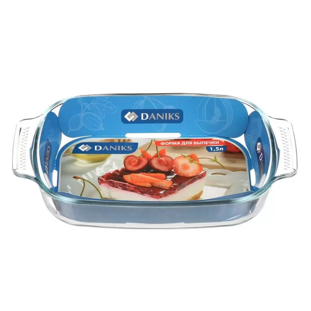 Форма для запекания Daniks HSAP15LN, прямоугольная, жаропрочное стекло, 52х178х290 мм, 1.5 л