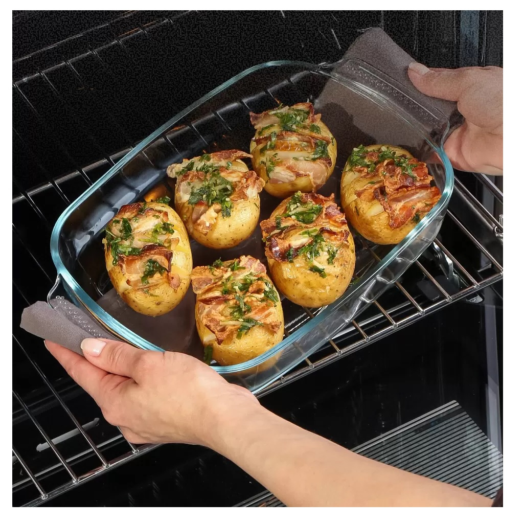 Форма для запекания Daniks HSAP20LN, прямоугольная, жаропрочное стекло, 58х196х302 мм, 2 л 