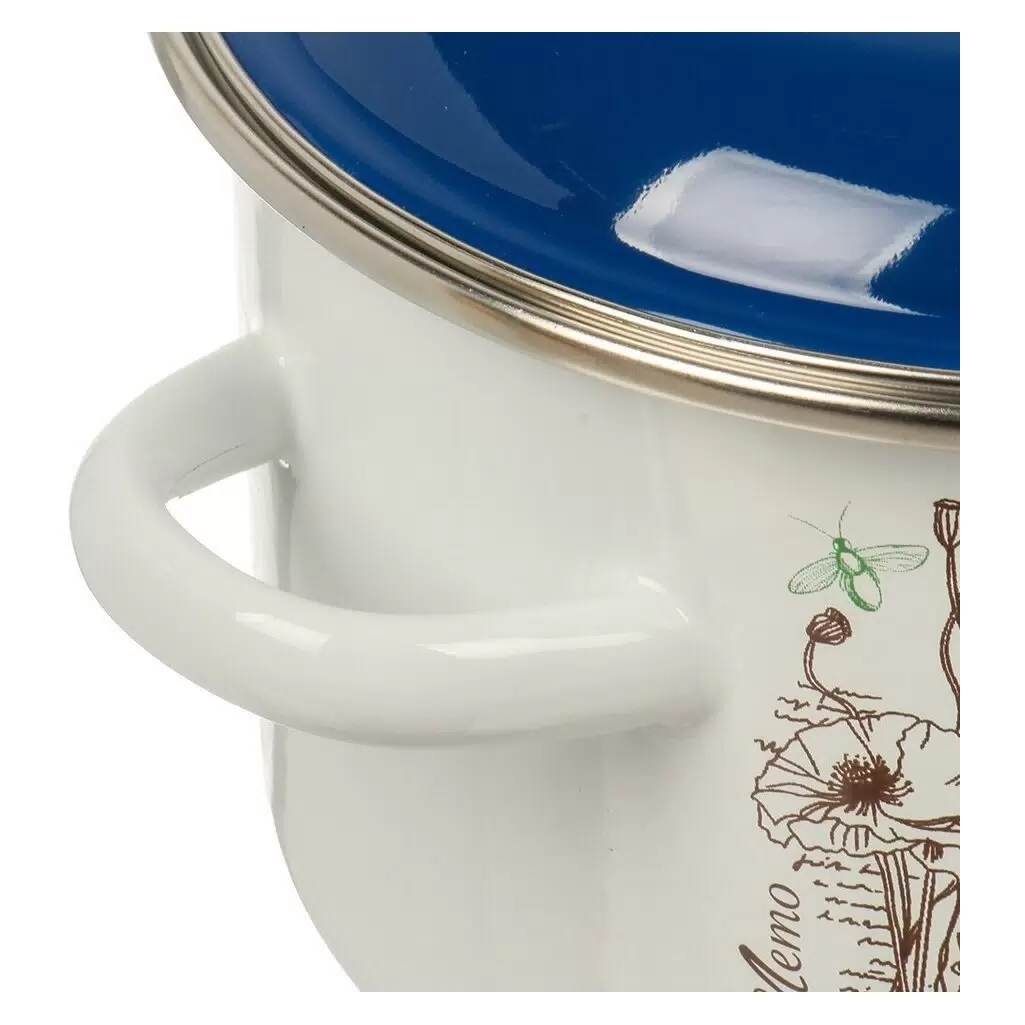 Набор эмалированных кастрюль СтальЭмаль Солнечный день 506135, 2, 3, 4 л, в упаковке 3 штуки