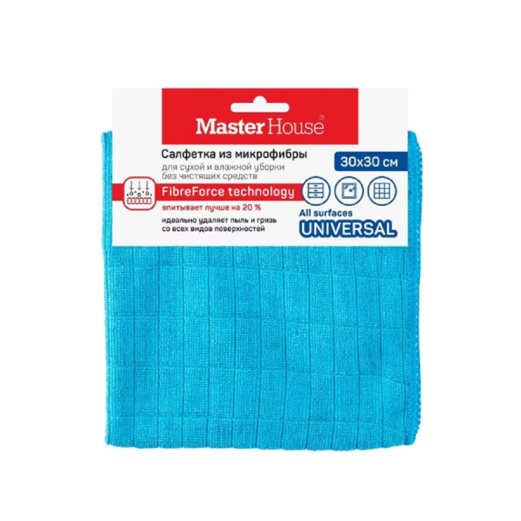 Салфетка Master House 60158, Бельгийская вафля, для уборки, микрофибра, 30х30 см