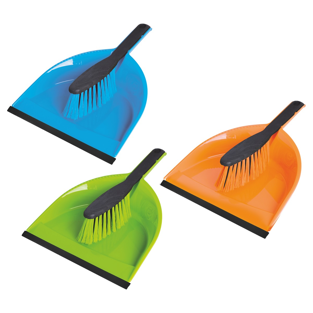 Комплект для уборки AZUR Клип, щетка-сметка, совок с резинкой, полипропилен, цвет в ассортименте