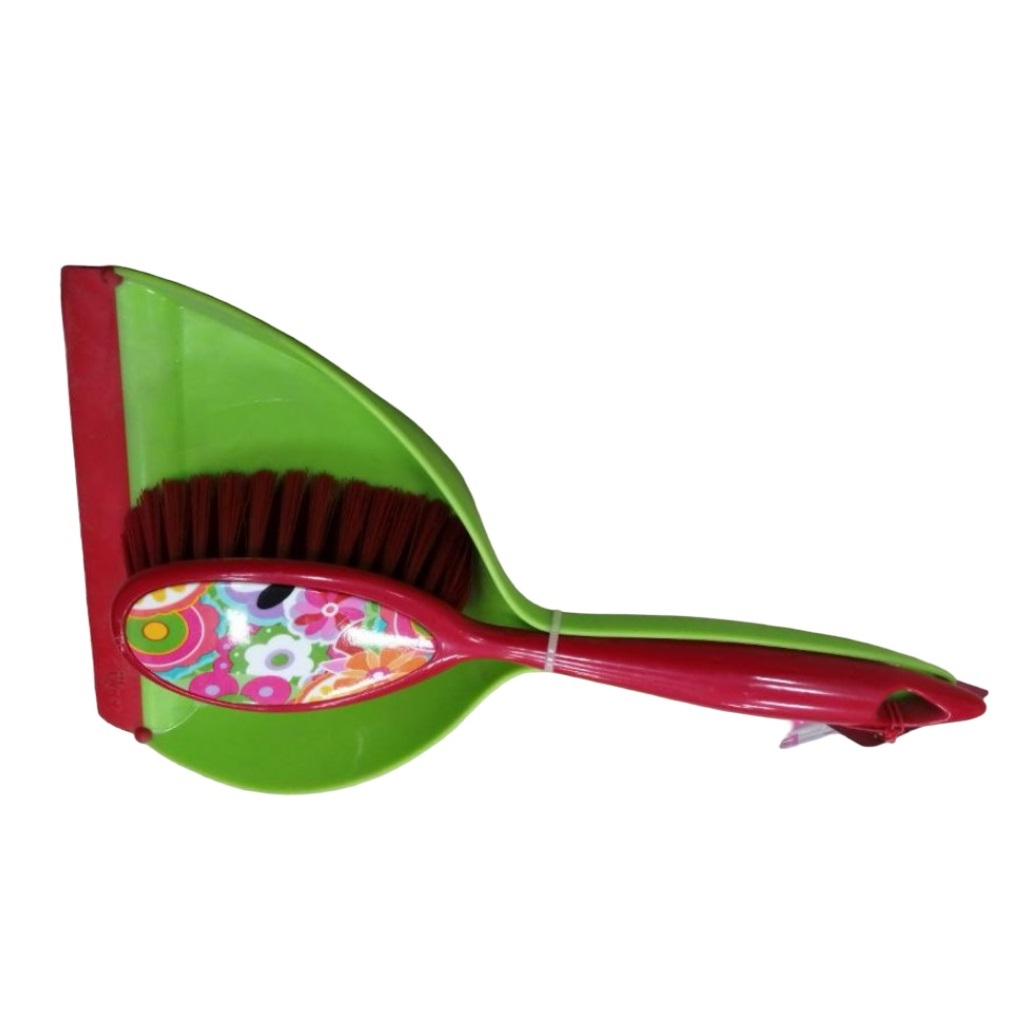 Комплект для уборки Vigar Citric Red, Щетка-сметка и Совок с резинкой, пластик, 220х360 мм