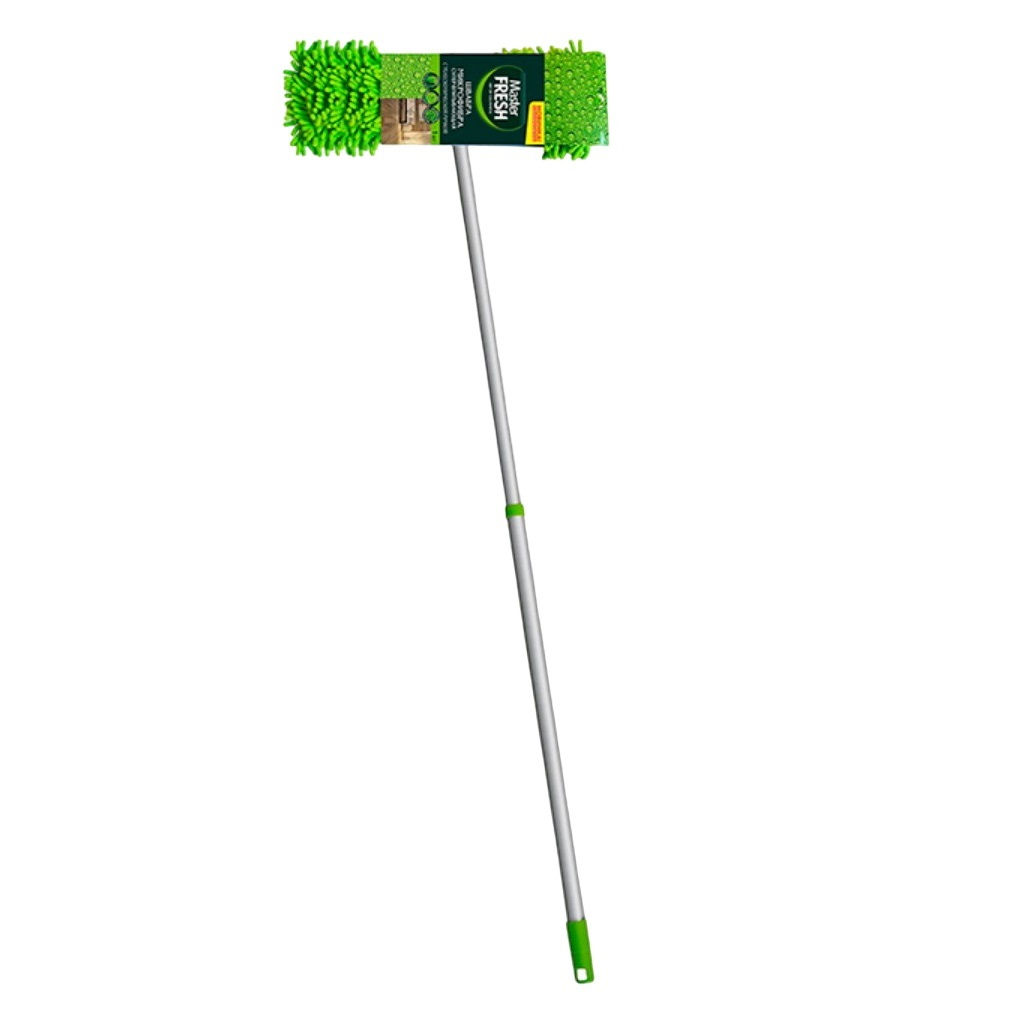 Швабра для пола Master Fresh С0007873, телескопическая ручка, микрофибра, длинный ворс, зеленый