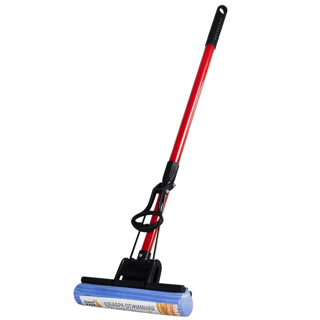 Швабра для пола Рыжий Кот MopP-06, отжимная, насадка ПВА 270 мм, длина 1150 мм
