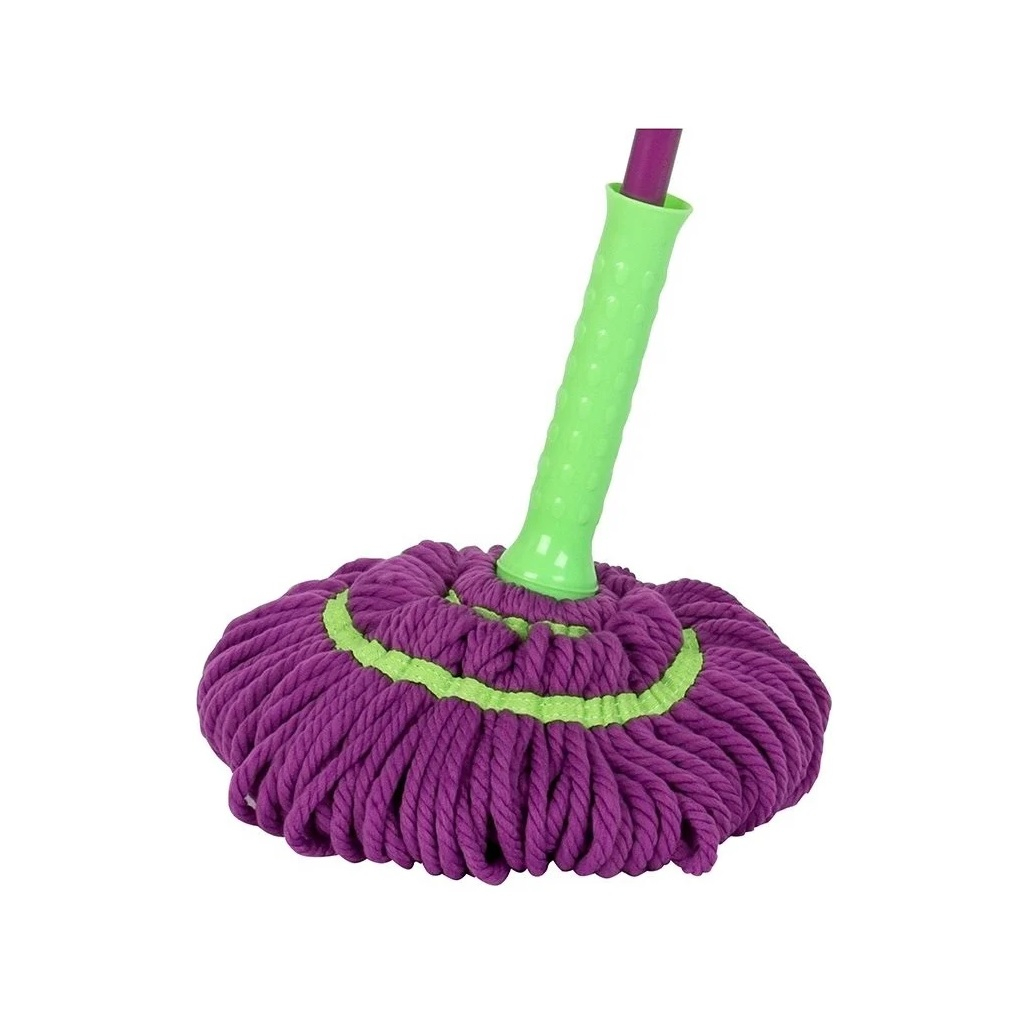 Швабра для пола Рыжий Кот Твист MopM11 310367, насадка микрофибра, отжим, фиолетовый с зеленым 