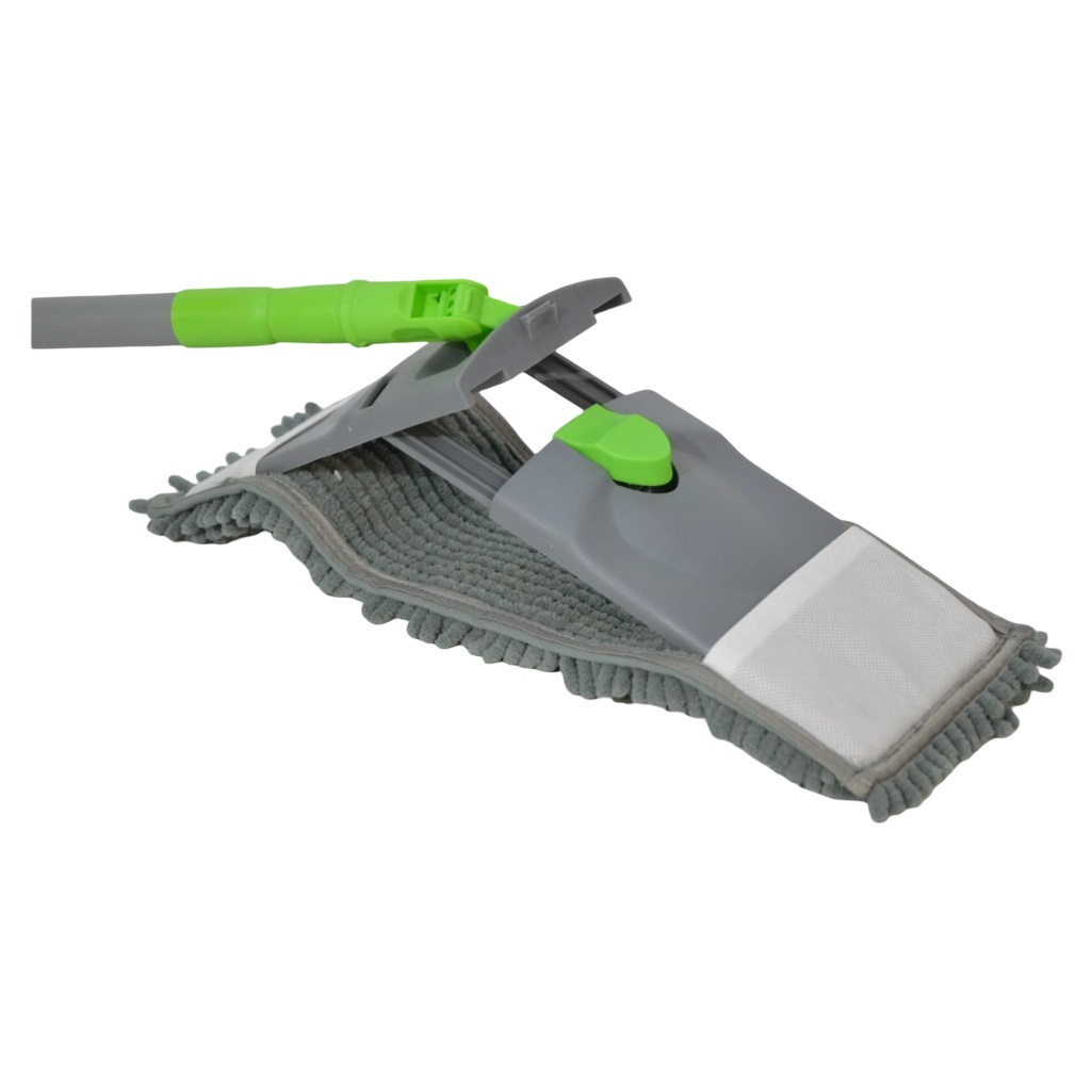 Швабра для пола Рыжий Кот Mop Clean 310475, насадка из микрофибры, лапша, цвет серый