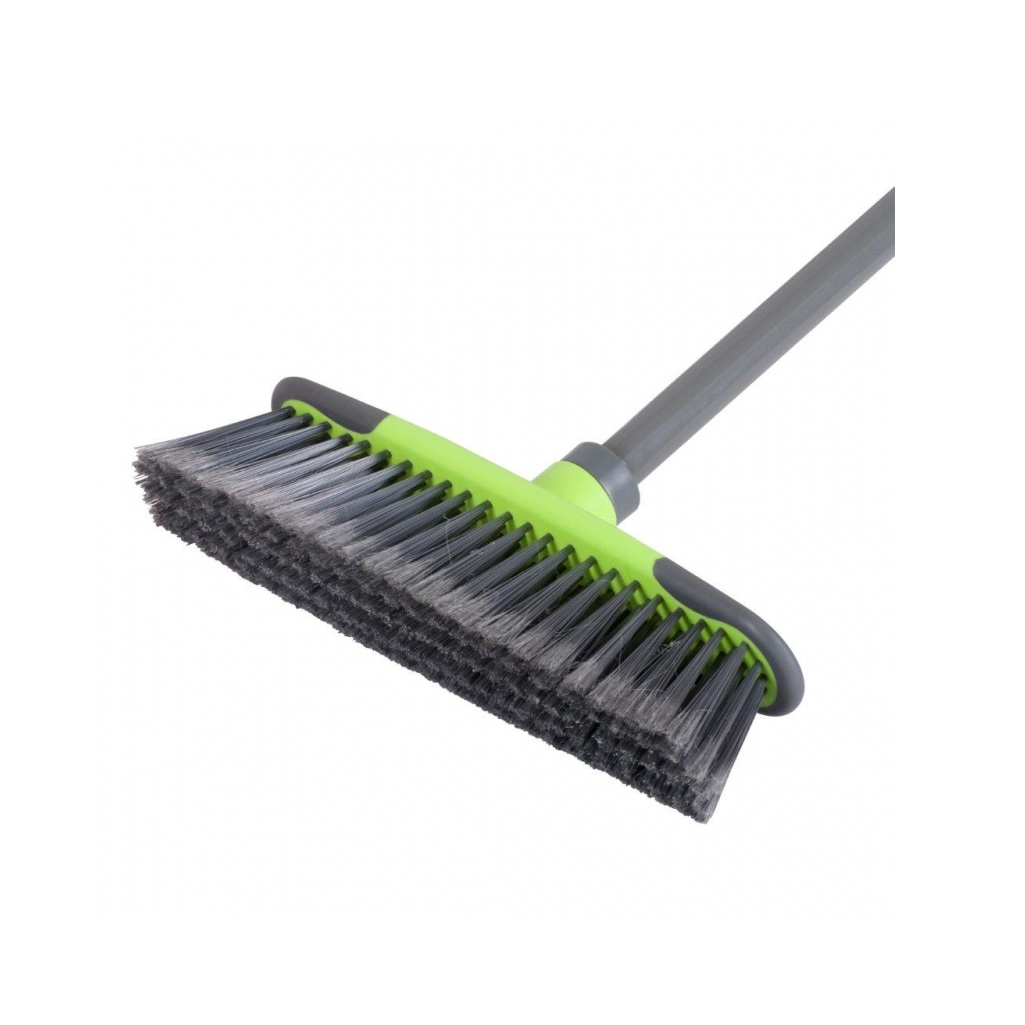 Щетка для пола Master House Чистый пол-3, 60637, с рукояткой 1170 мм, рабочая часть 60х60х300 мм, серый с зеленым 