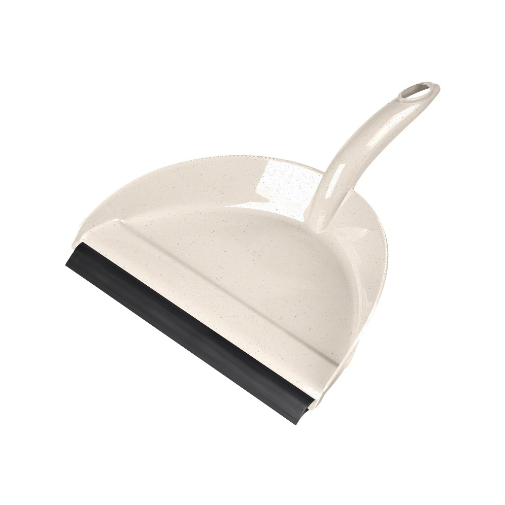 Комплект для уборки Homver Malta 221211327/04, щетка-сметка и совок с резиновой кромкой, бежевый