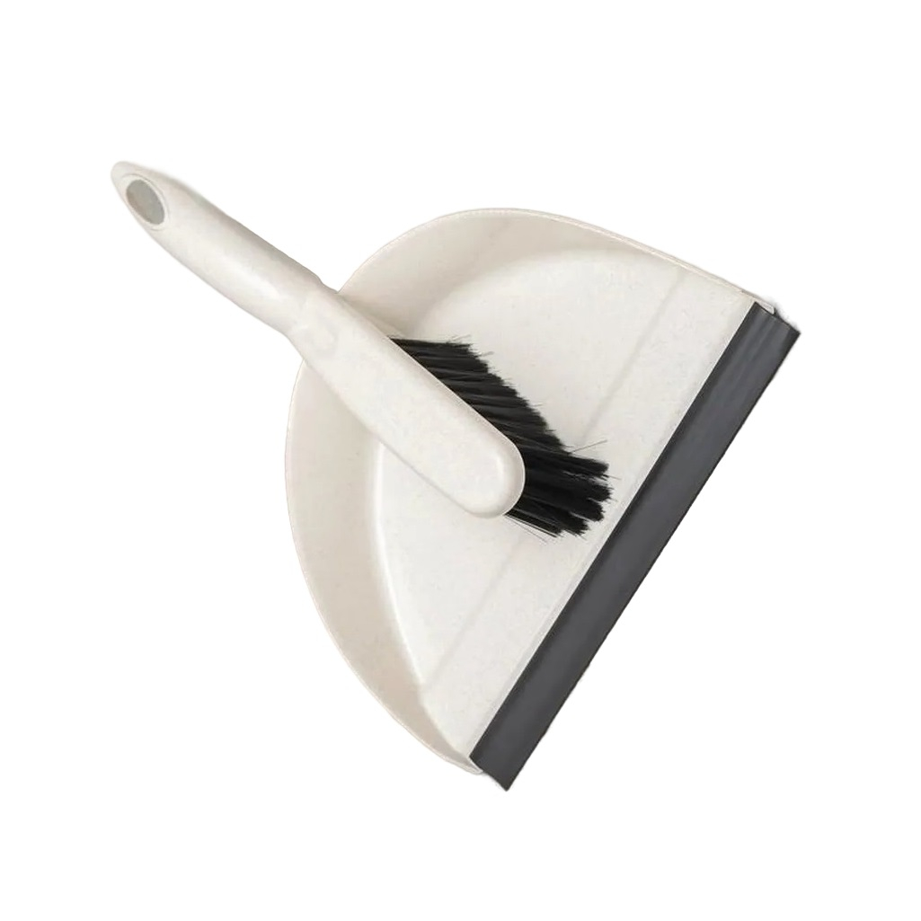 Комплект для уборки Homver Malta 221211327/04, щетка-сметка и совок с резиновой кромкой, бежевый