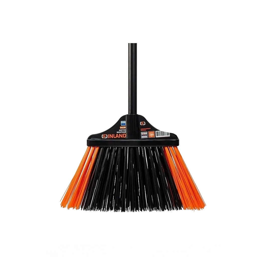 Метла веерная Finland 2628, плоская полипропиленовая щетина, алюминиевый черенок, 160х380х1450 мм