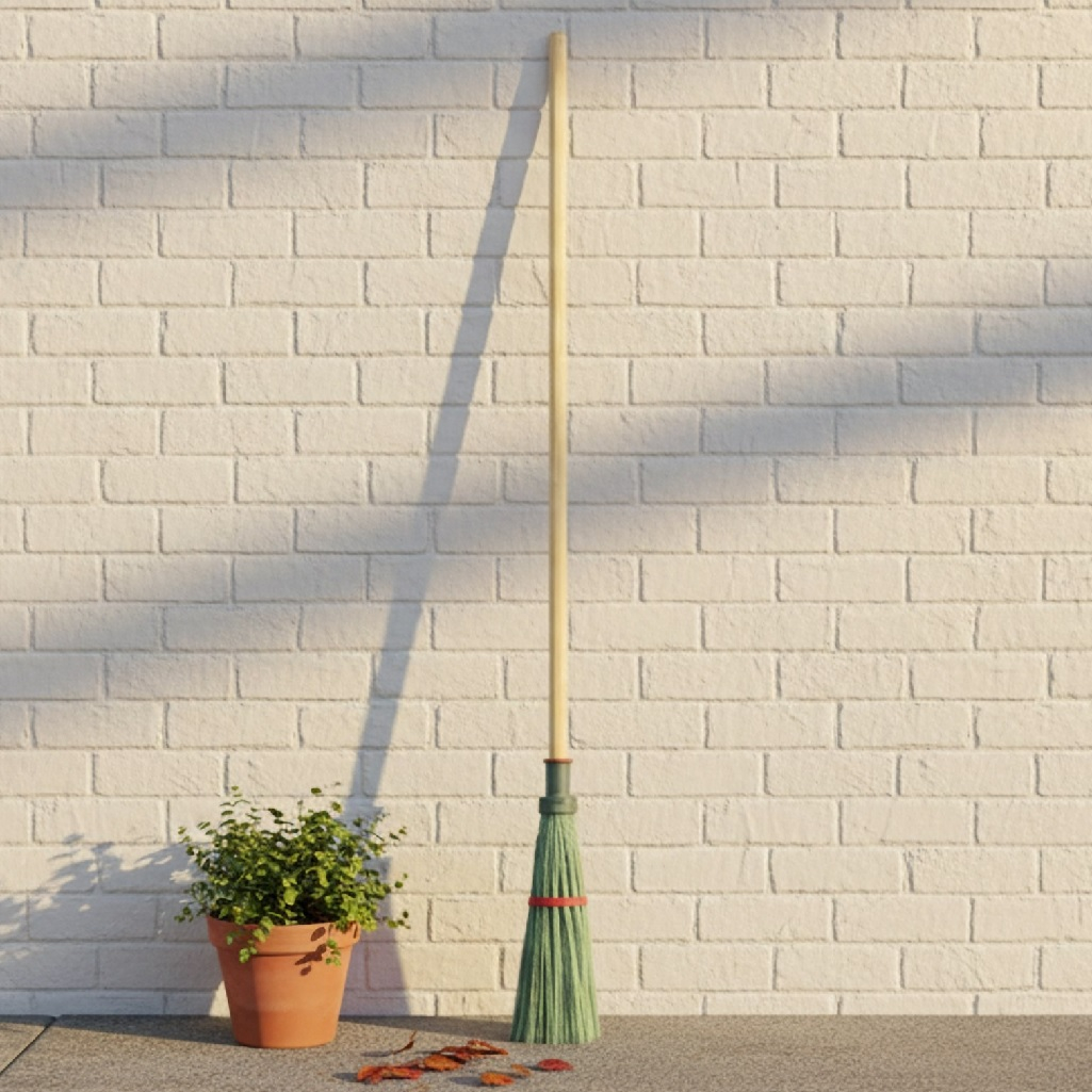 Метла полипропиленовая Сибртех круглая, с деревянным черенком, 155 мм, 63217