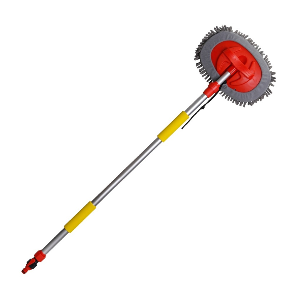 Щетка для мытья авто Clim Art CLA00179, с краном, телескопическая, с мягкой щетиной, длина 170 см