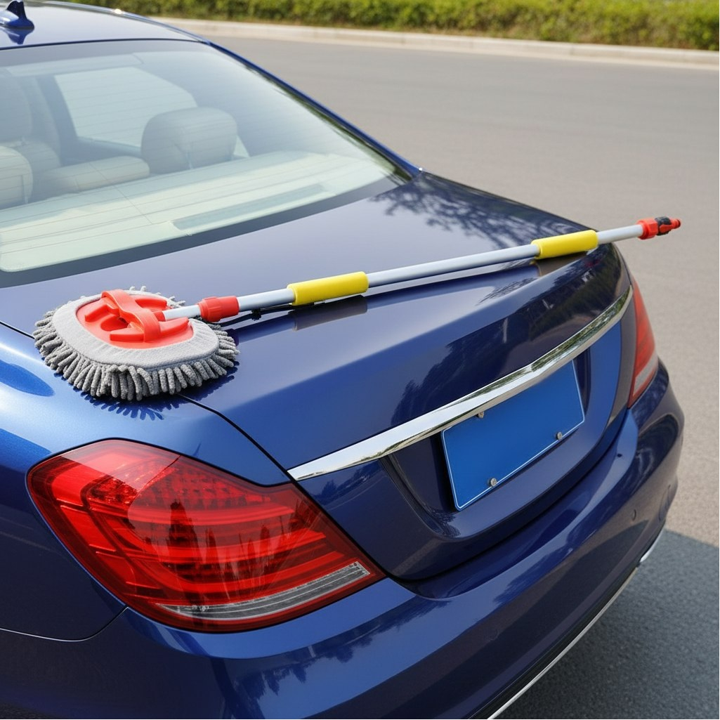 Щетка для мытья авто Clim Art CLA00179, с краном, телескопическая, с мягкой щетиной, длина 170 см