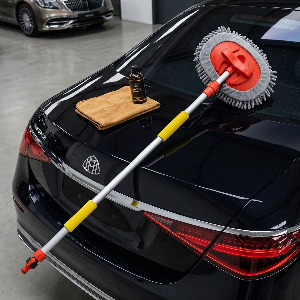 Щетка для мытья авто Clim Art CLA00179, с краном, телескопическая, с мягкой щетиной, длина 170 см