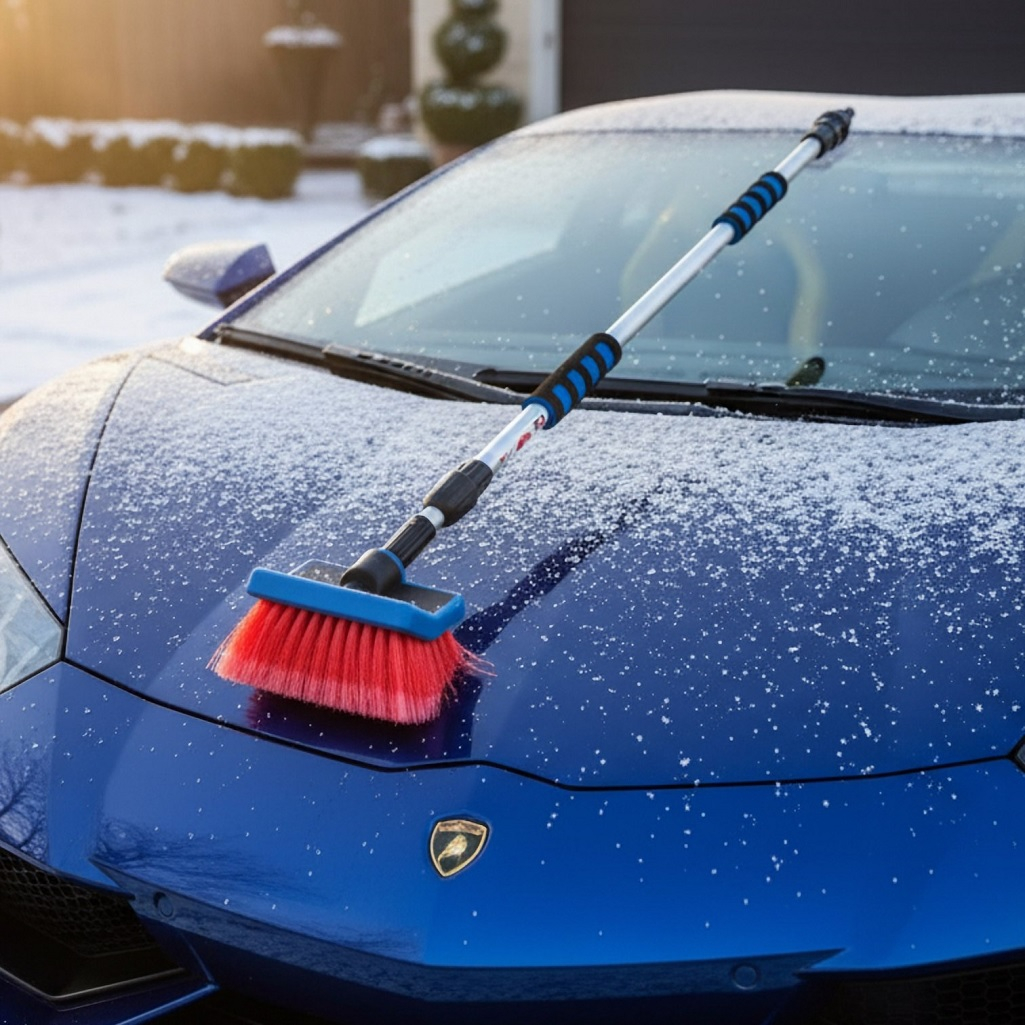 Щетка для мытья авто М5, м21164, с краном, телескопическая, длина 160 см