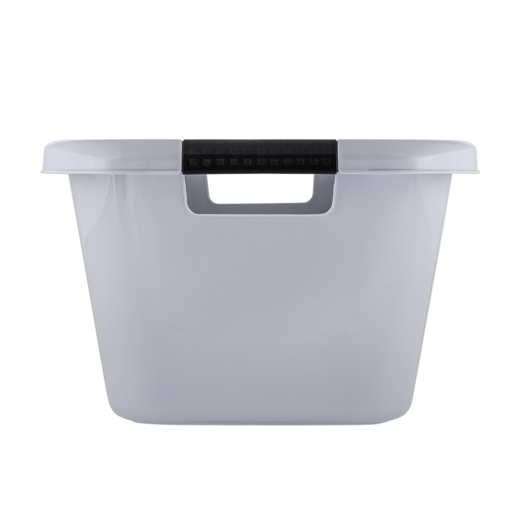 Таз прямоугольный Plast Team Bergen, с ручками, пластик, серый шторм, 30 л
