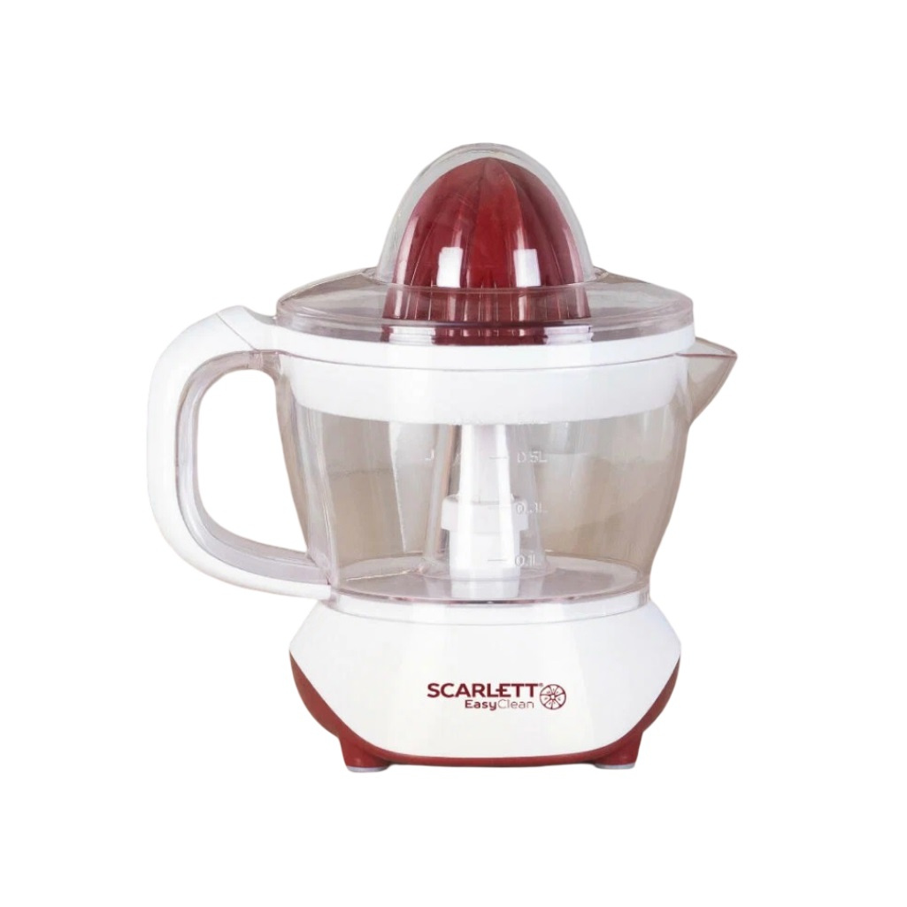 Соковыжималка для цитрусовых Scarlett SC-JE50C06, 25 Вт, 700 мл, цвет белый с красным