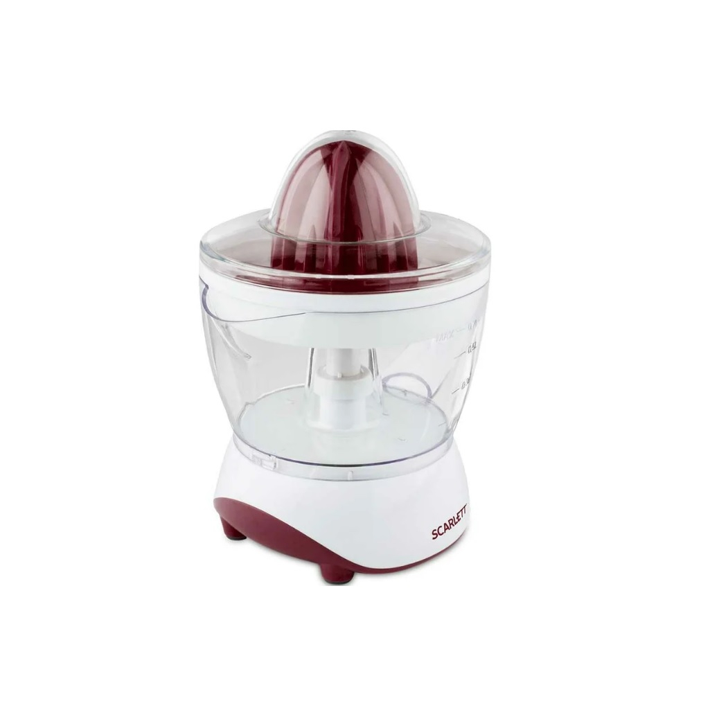 Соковыжималка для цитрусовых Scarlett SC-JE50C06, 25 Вт, 700 мл, цвет белый с красным