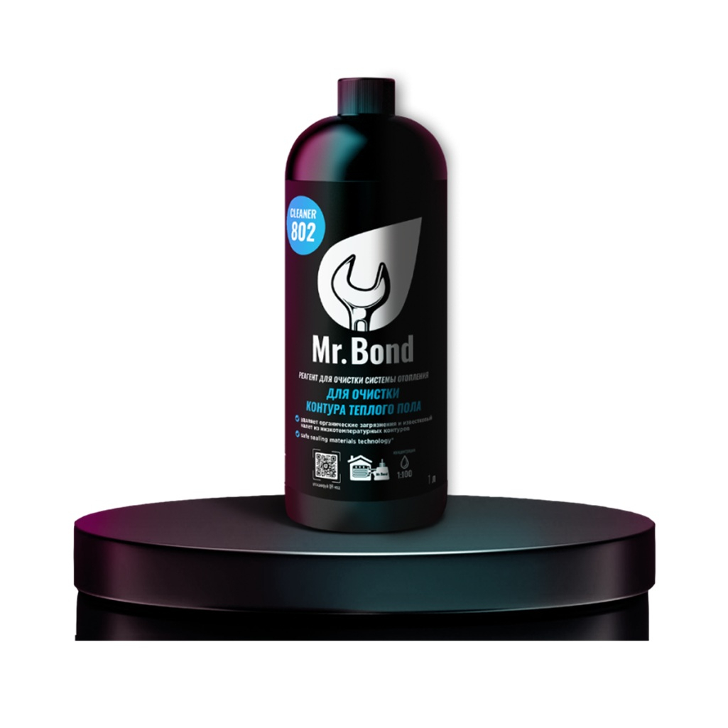 Реагент Mr.Bond Cleaner 802 для очистки контура теплого пола, 1 л