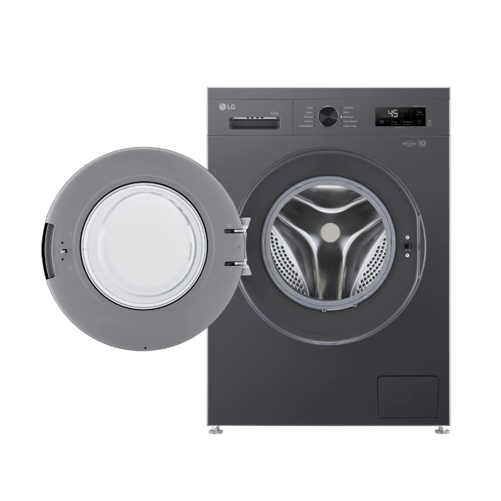Стиральная машина LG F2Y1WS6J Inverter Direct Drive, 6.5 кг, фронтальная, 1200 об/мин, цвет графит