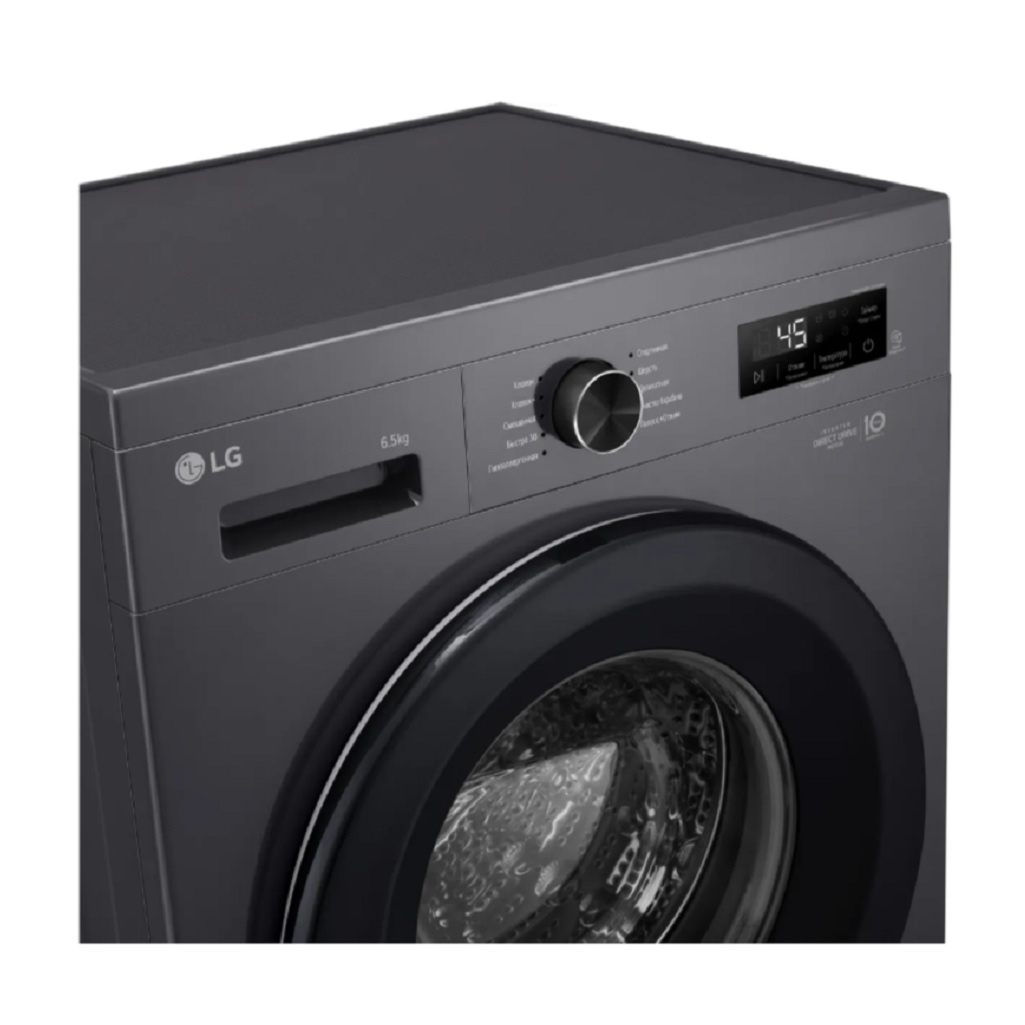 Стиральная машина LG F2Y1WS6J Inverter Direct Drive, 6.5 кг, фронтальная, 1200 об/мин, цвет графит
