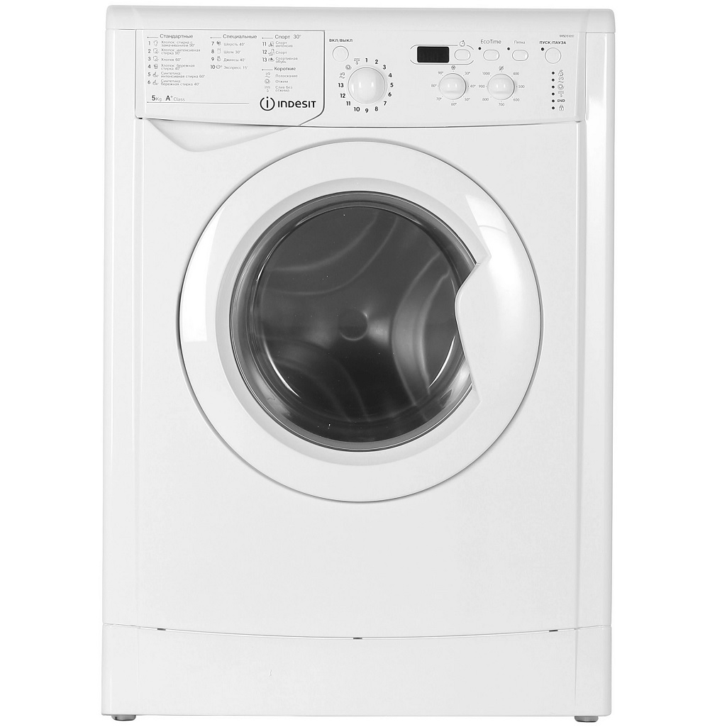 Машина стиральная фронтальная Indesit IWSD 51051 CIS, 1000 об/мин, 5 кг, белая