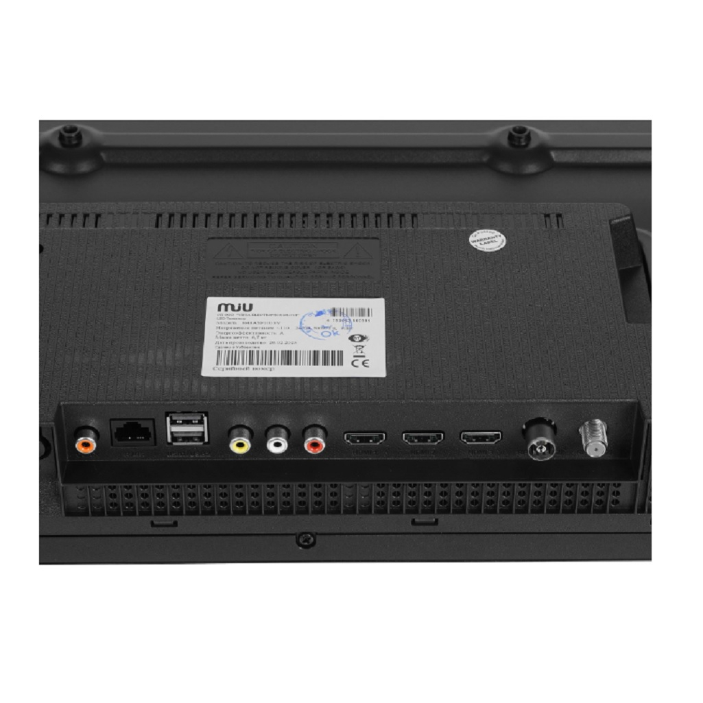 Телевизор MIU H43ASP100SV, FullHD, 1920x1080 мм, встроенный Wi-Fi, черный