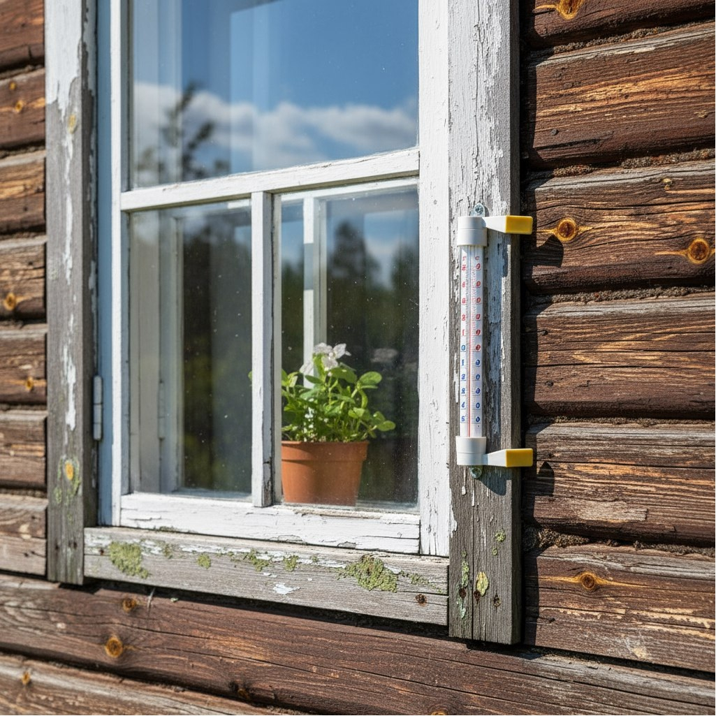 Термометр наружный Еврогласс Престиж, оконный, на липучке, для измерения температуры