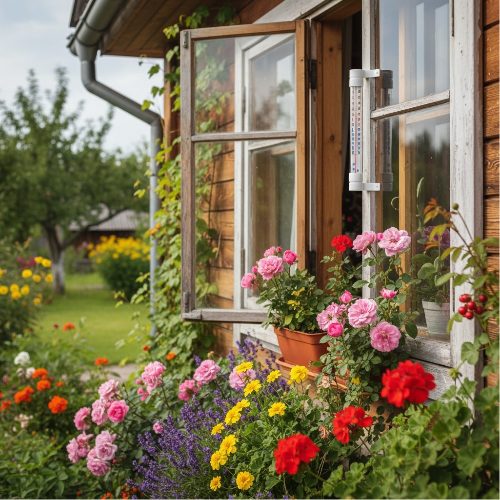 Термометр наружный ПТЗ Престиж ТБ-216, оконный, на липучке, для измерения температуры